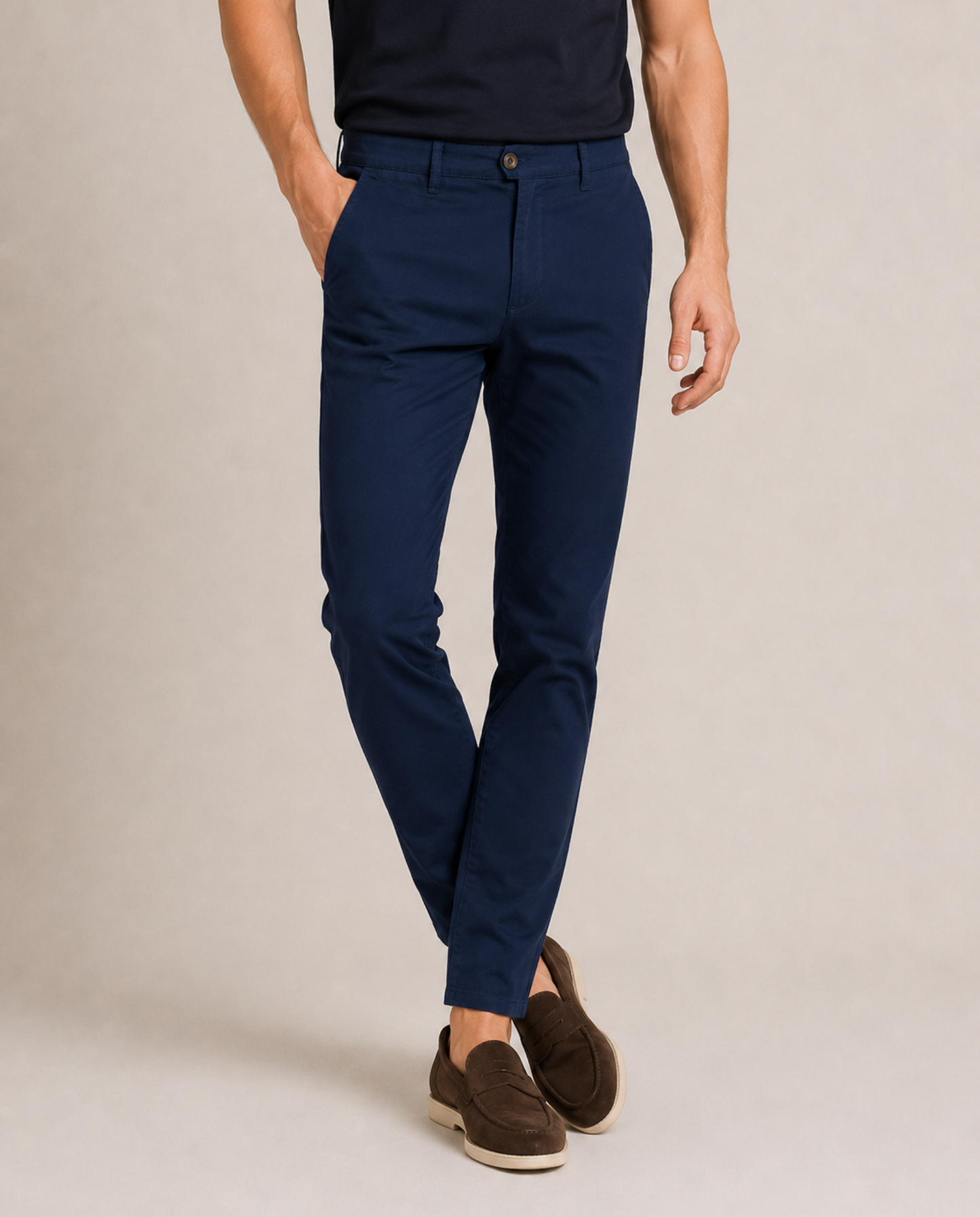 Chino pantalone Sendai od pamučnog kepera, plava
