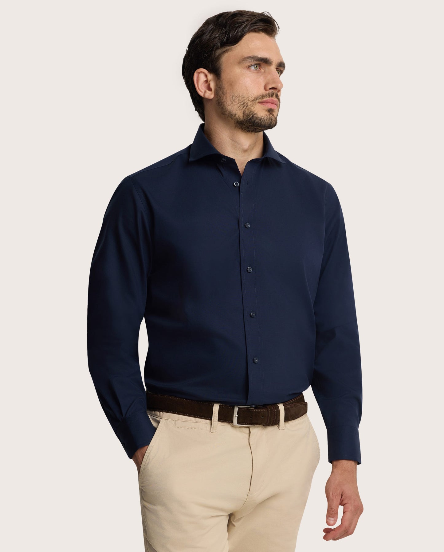 NON IRON Cardiff tamnoplava košulja uskog kroja