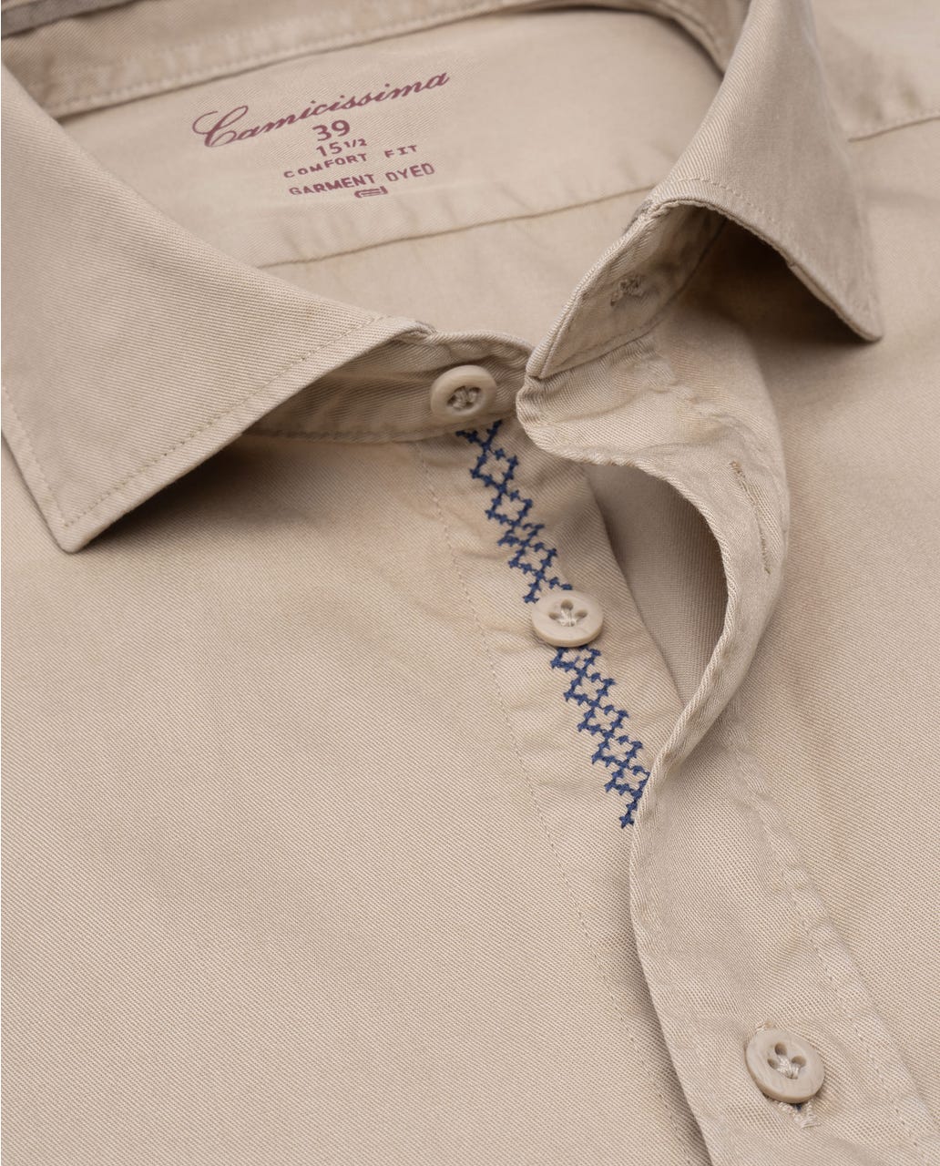 Bež muška košulja Trendy twill Slim Comfort, francuski okovratnik
