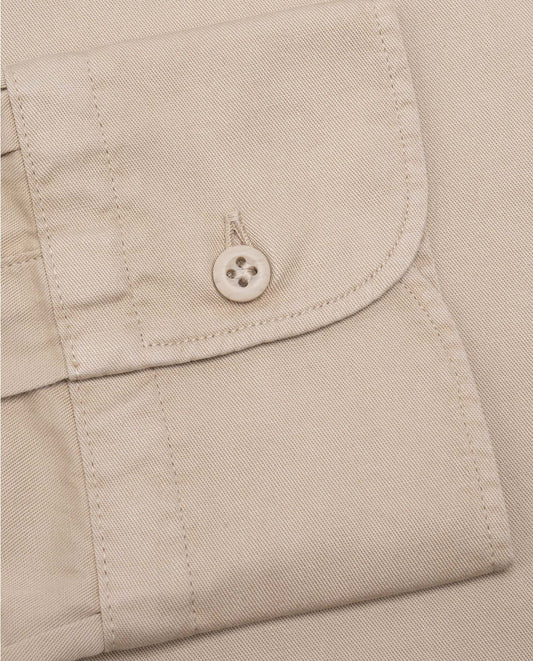 Bež muška košulja Trendy twill Slim Comfort, francuski okovratnik