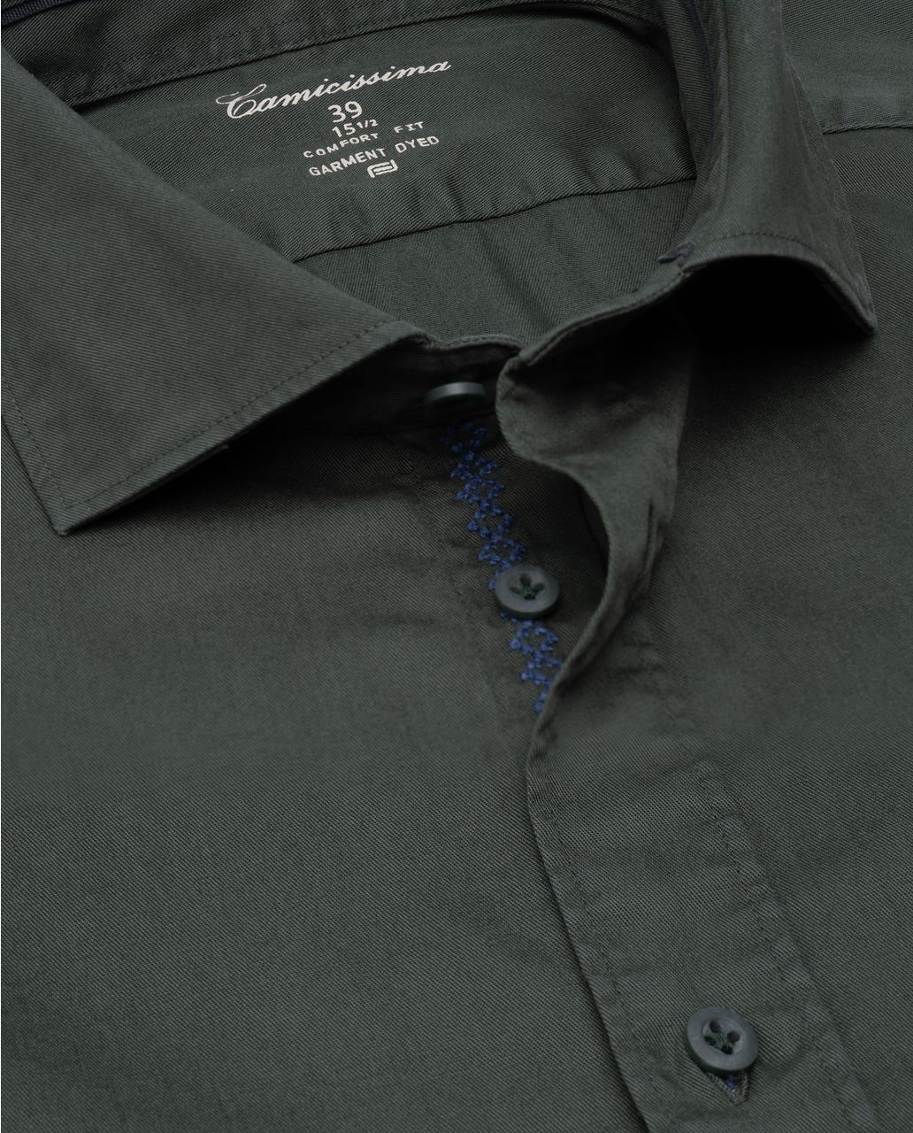 Zelena muška košulja Trendy twill Slim Comfort, francuski okovratnik