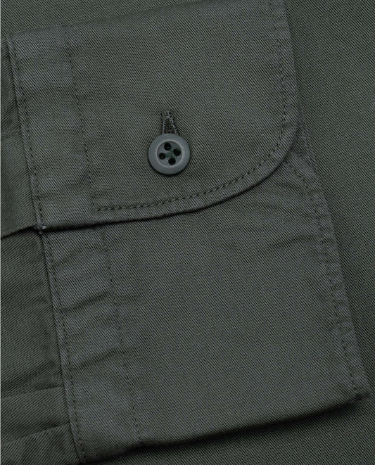 Zelena muška košulja Trendy twill Slim Comfort, francuski okovratnik