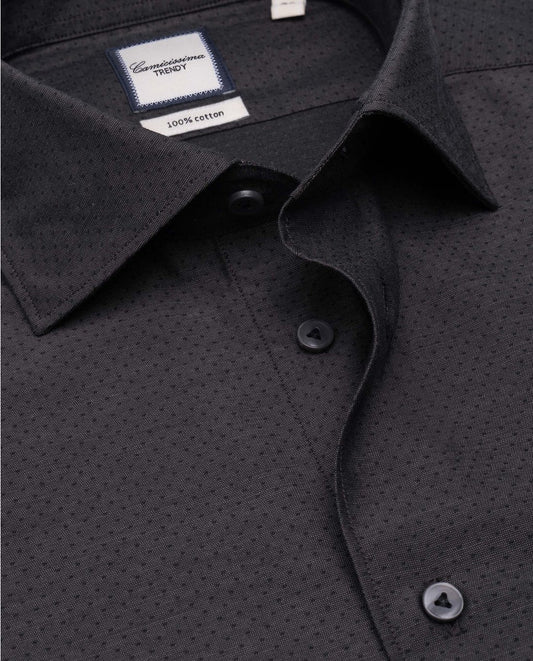 Braon košulja Trendy Dobby