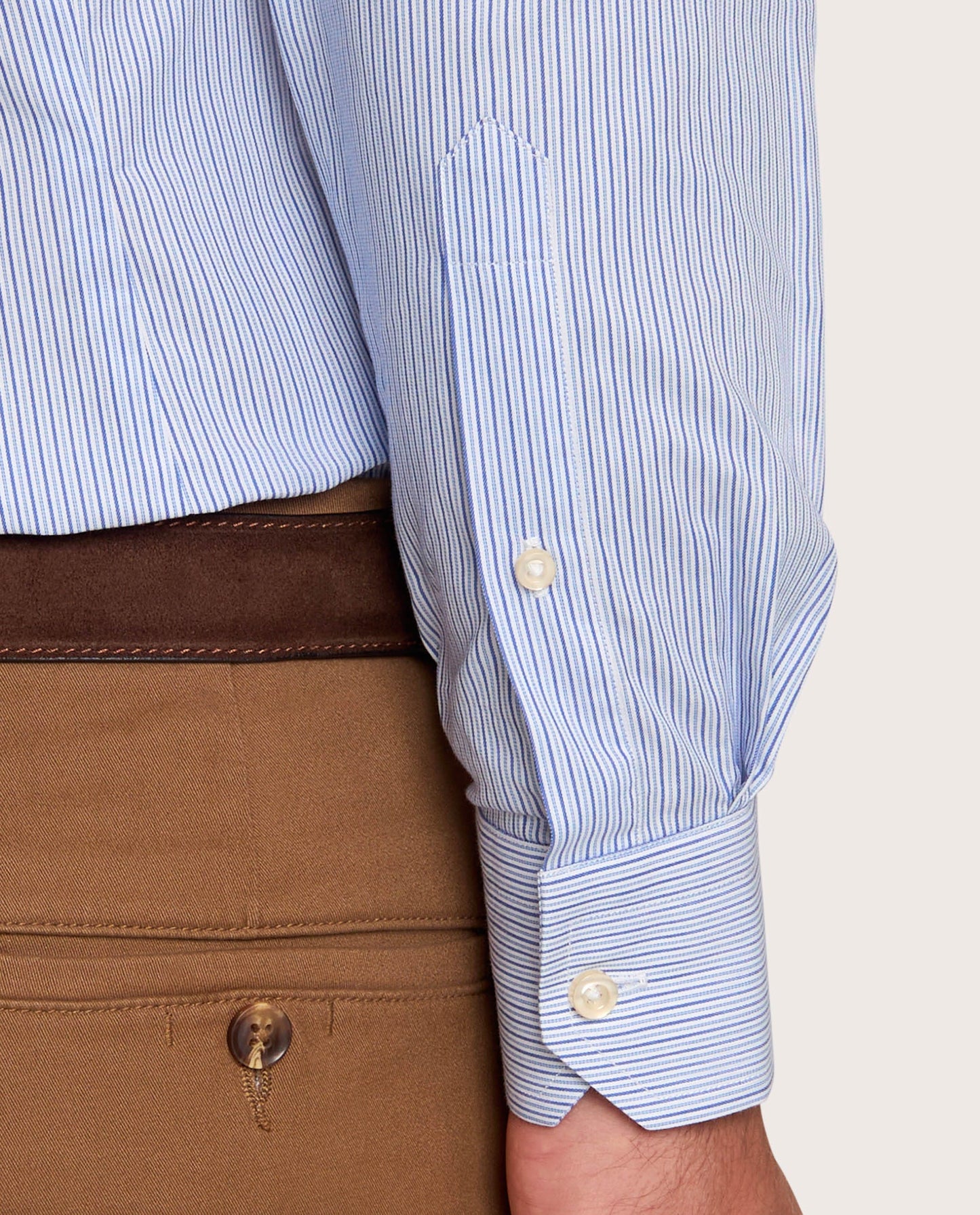 Muška košulja od twill pamuka na pruge – plava, extra slim fit