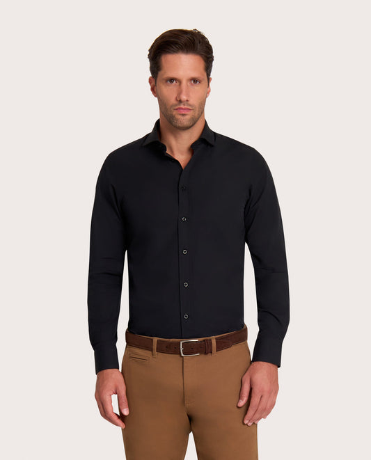Muška košulja od popelina – crna, extra slim fit