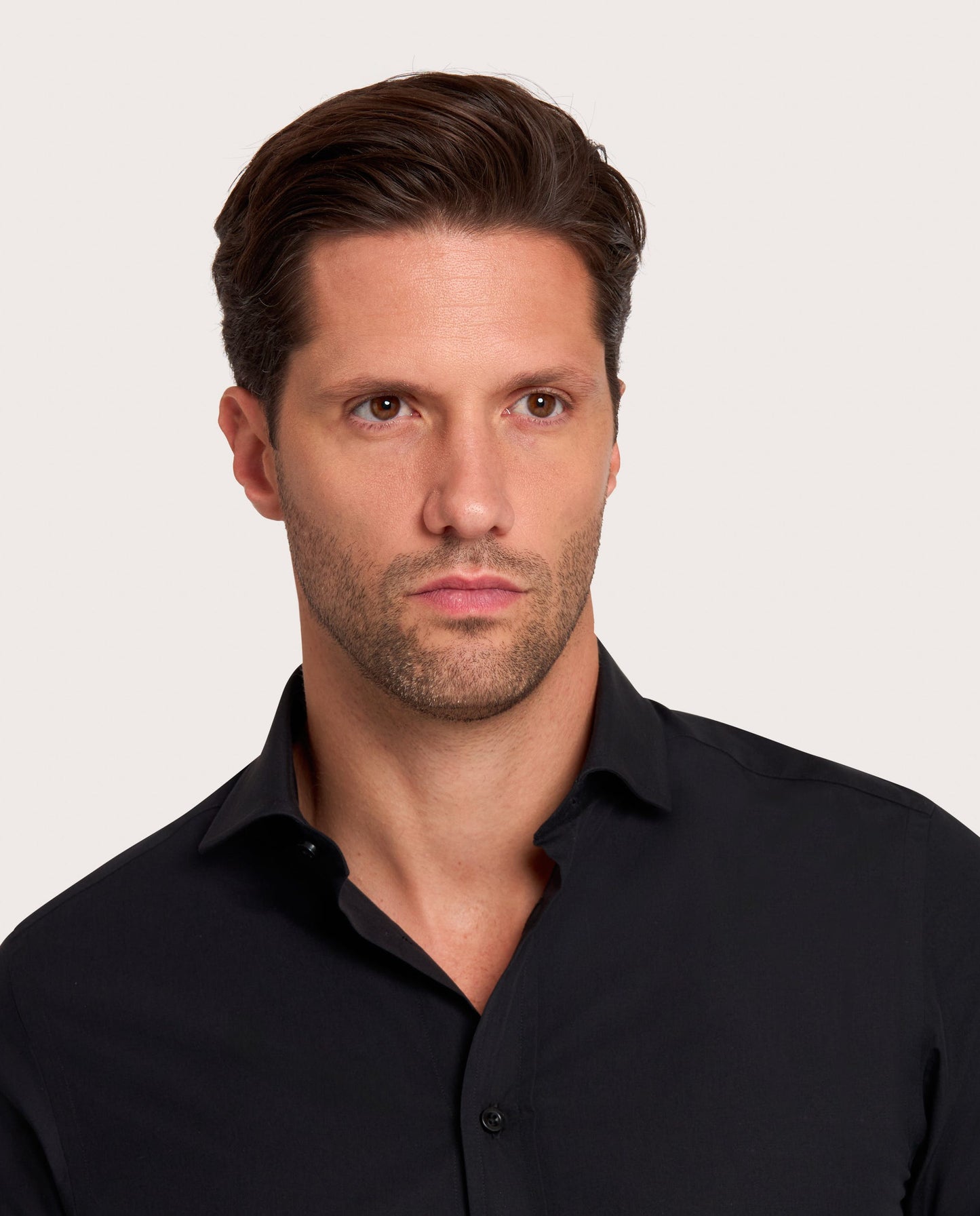 Muška košulja od popelina – crna, extra slim fit