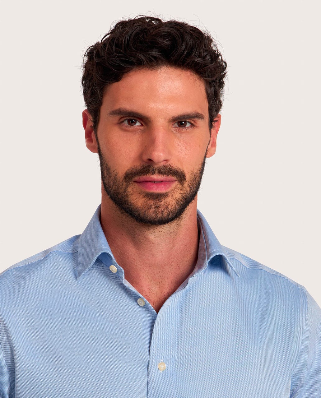 NON IRON plava košulja sa dezenom, francuski okovratnik