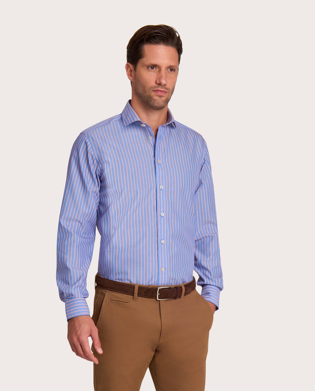 NON IRON košulja na pruge, francuski okovratnik