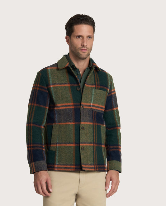 Muška jakna sa velikim džepovima, karo dezen