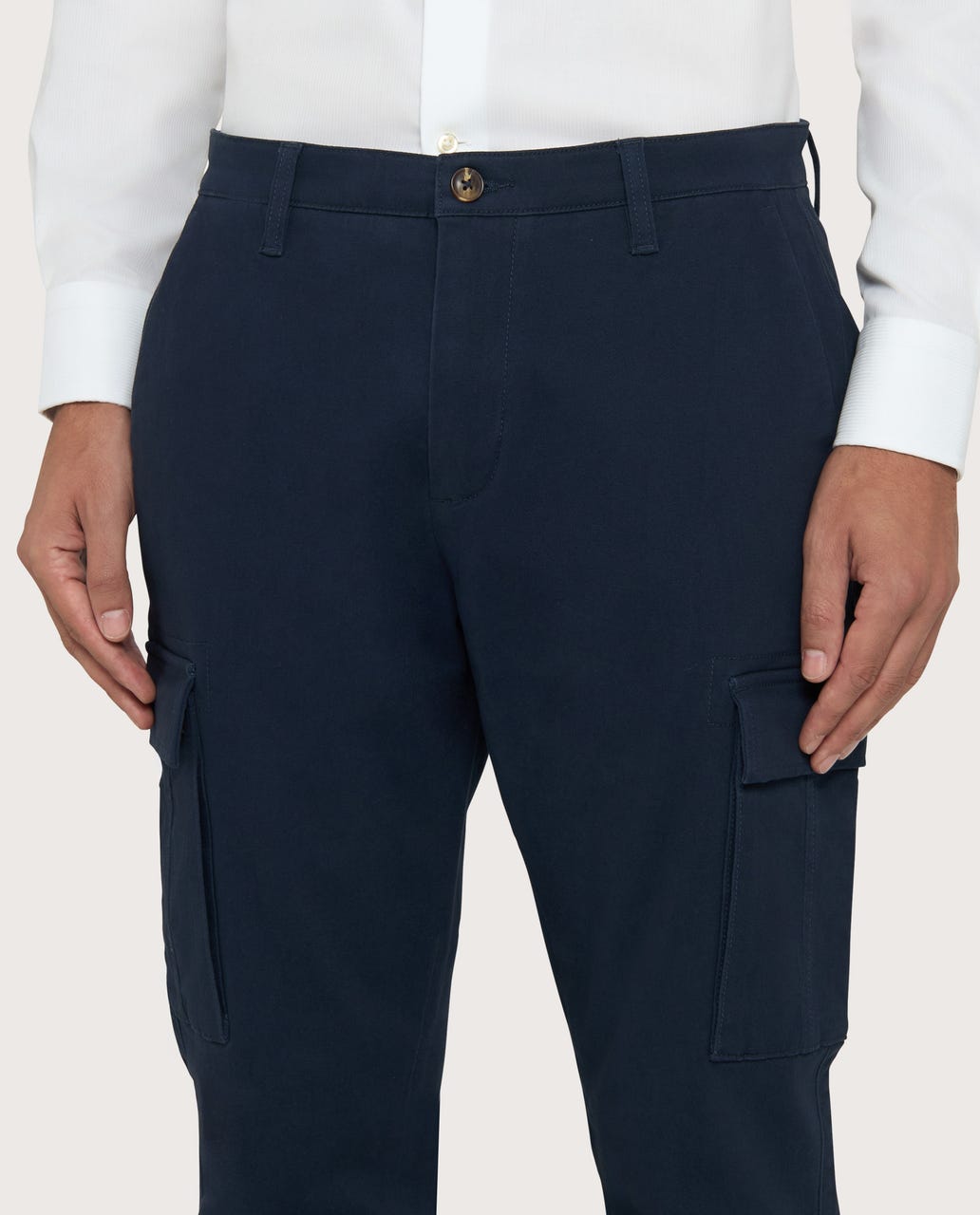 Muške cargo pantalone tamnoplave, slim fit