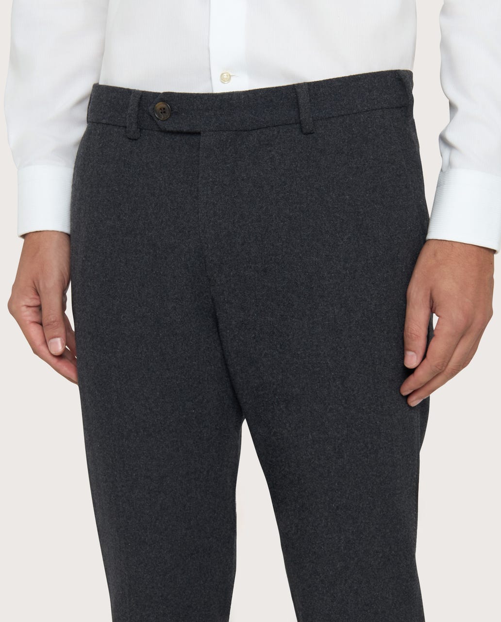 Muške chino pantalone od flanela tamnosive