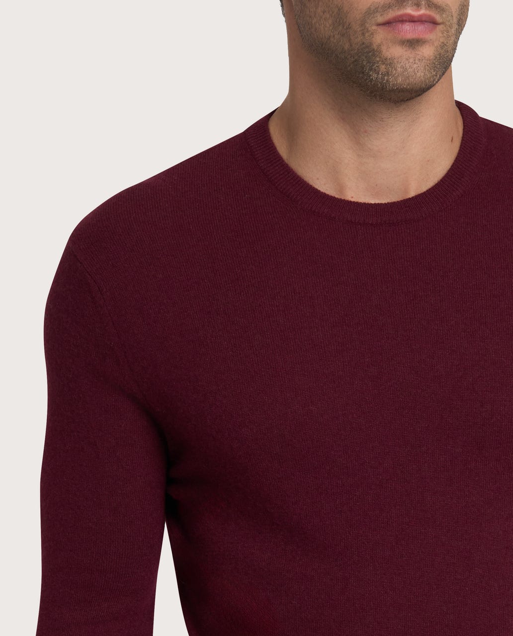 Muški džemper sa okruglim izrezom – cashmere blend, ljubičasti
