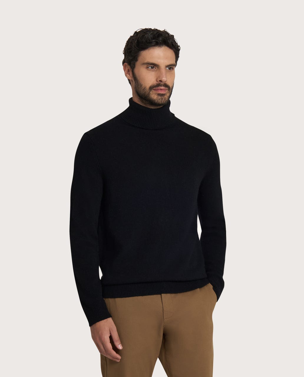 Muška rolka – cashmere blend, crna