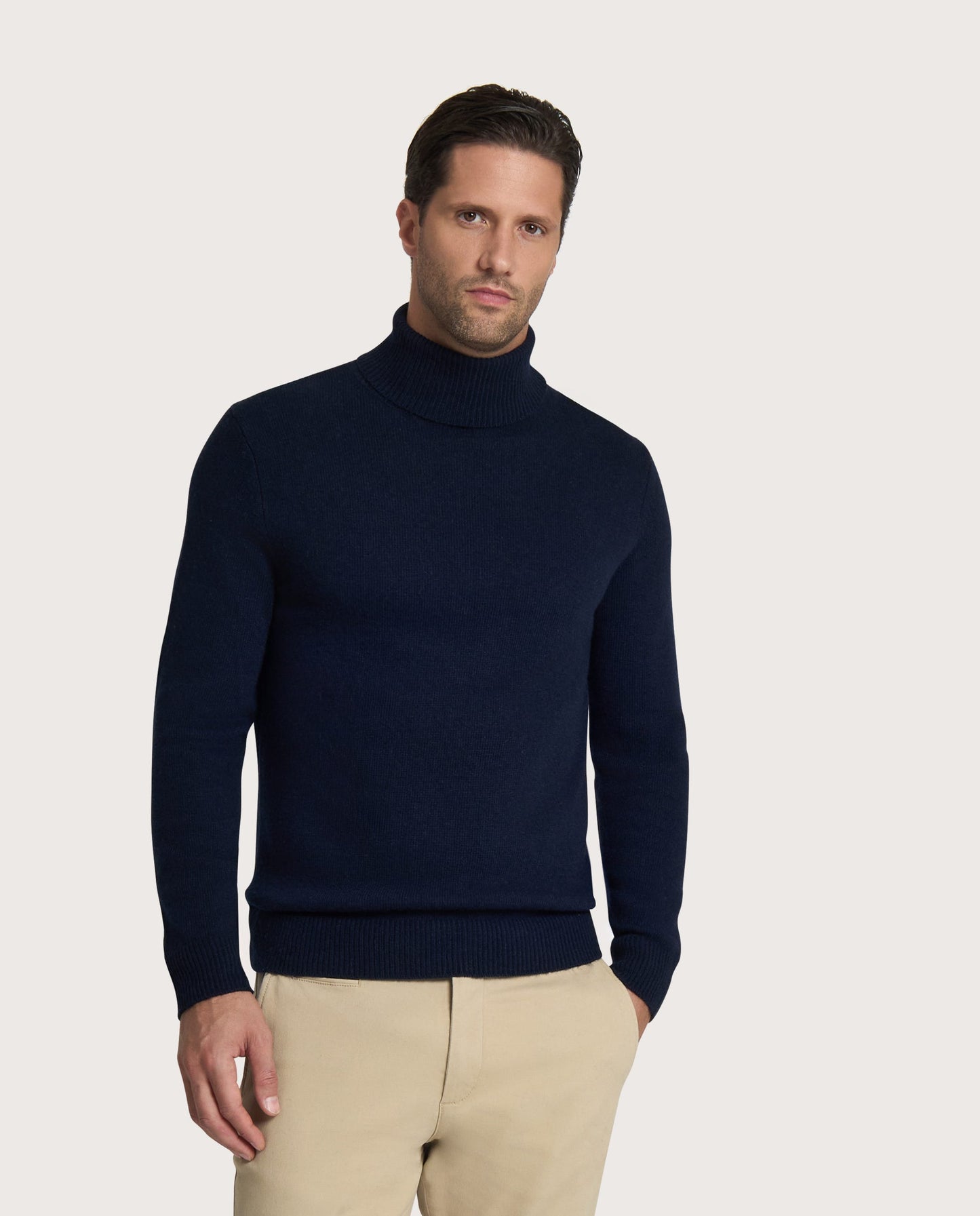 Muška rolka – cashmere blend, tamnoplava