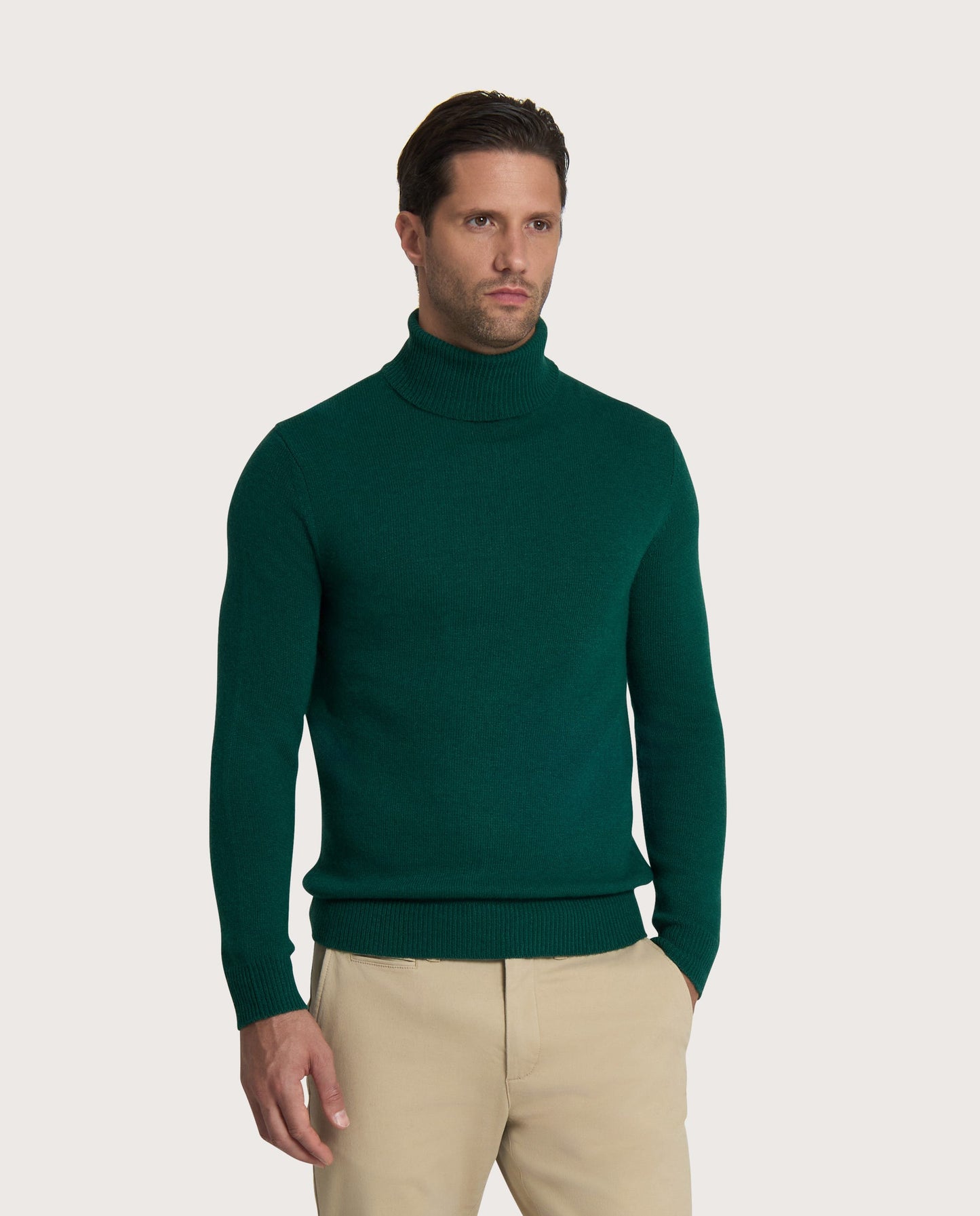 Muška rolka – cashmere blend, tamnozelena