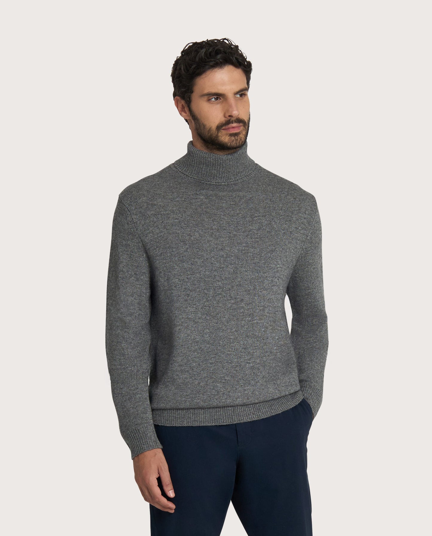 Muška rolka – cashmere blend, siva