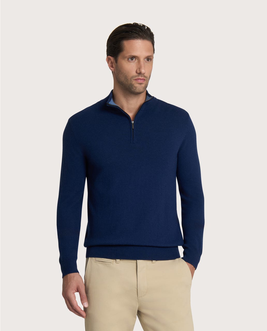 Half Zip teget muški džemper – cashmere blend