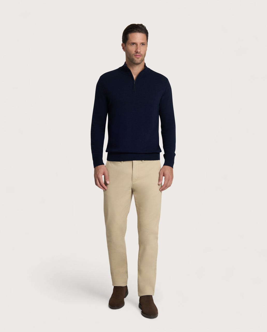 Half Zip tamnoplavi muški džemper – cashmere blend