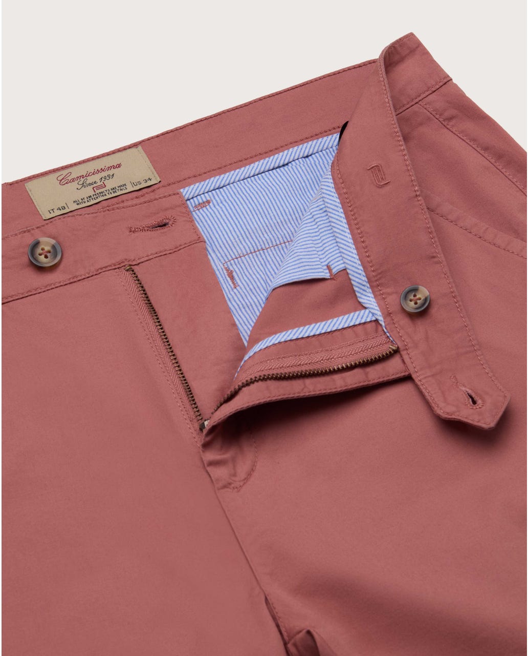 Svetlocrvene chino pantalone od pamučnog kepera