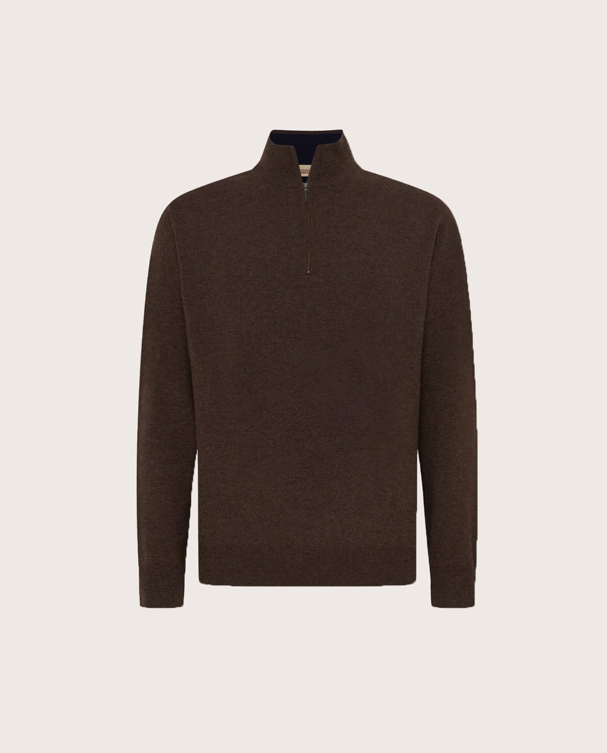Half Zip braon muški džemper