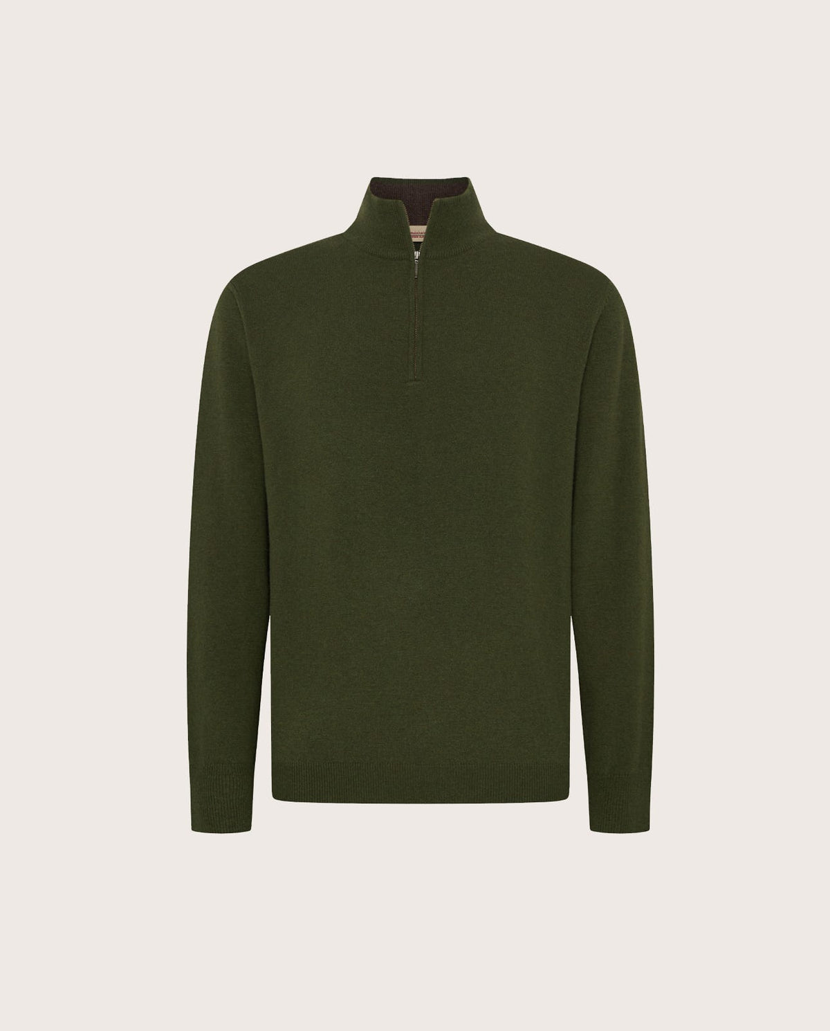 Half Zip maslinasto zeleni muški džemper