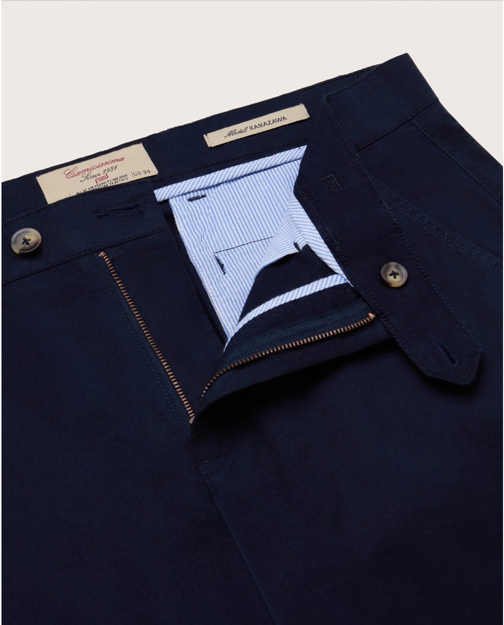 Chino pantalone Kanazawa od pamučnog kepera, teget