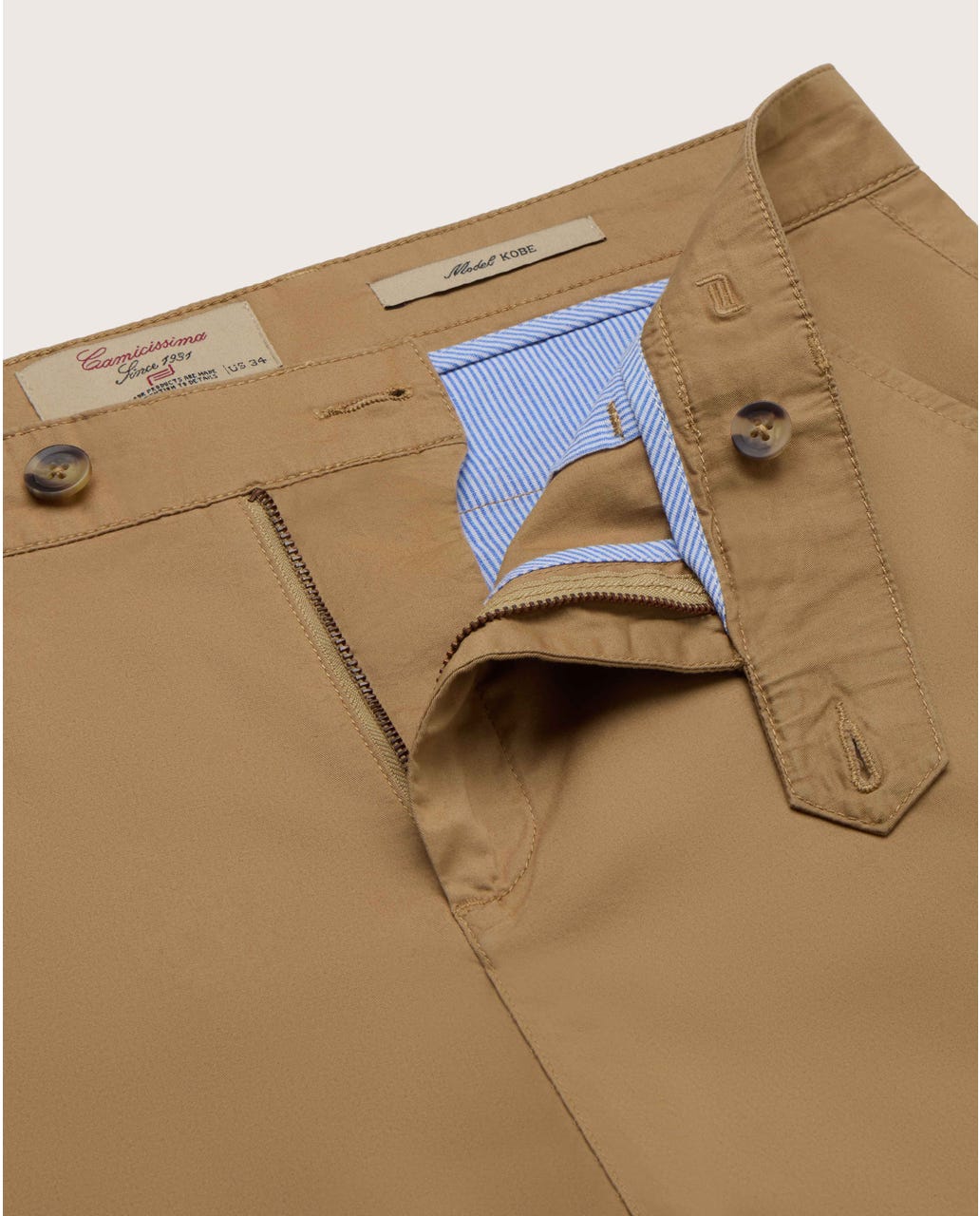 Chino pantalone Kobe od pamučnog kepera, bež