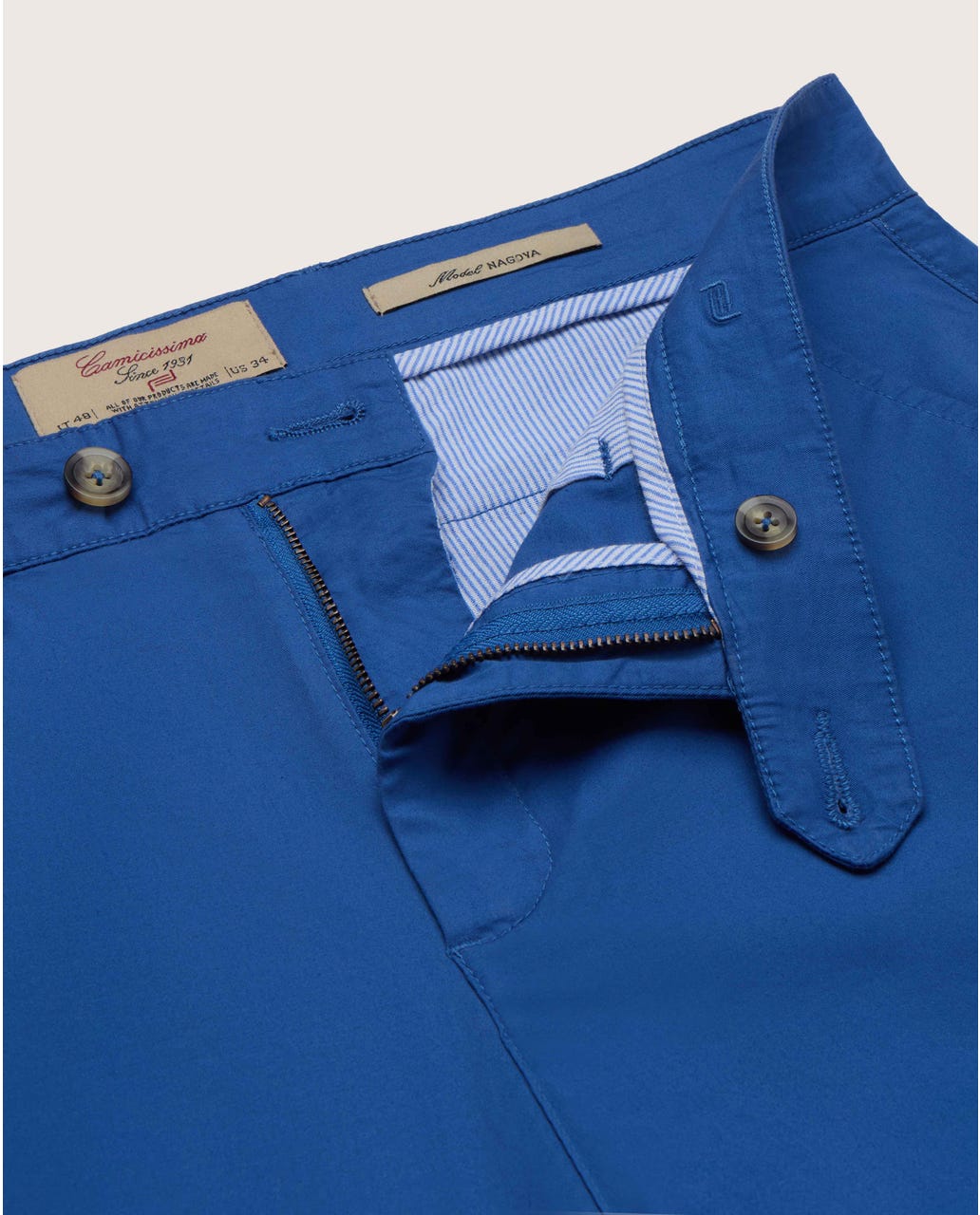 Chino pantalone Nagoya od pamučnog kepera, azurno plava