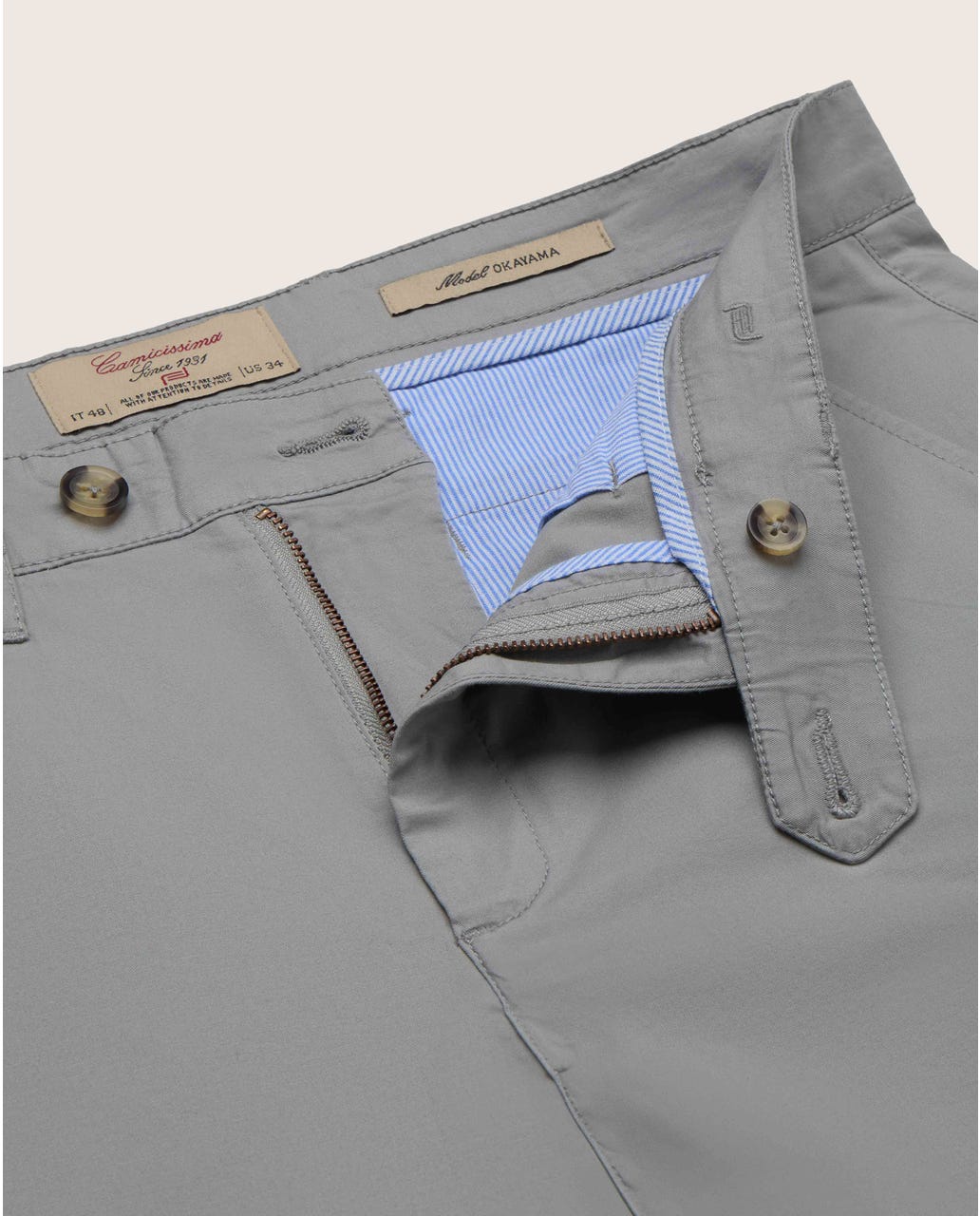 Chino pantalone Okayama od pamučnog kepera, siva
