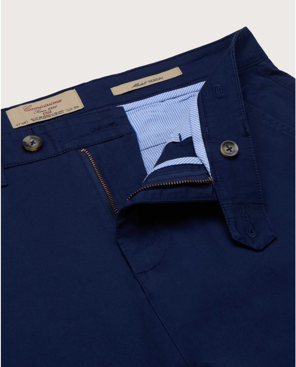 Chino pantalone Sendai od pamučnog kepera, plava