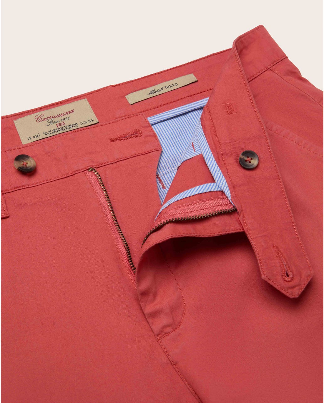 Chino pantalone Tokyo od pamučnog kepera, crvena