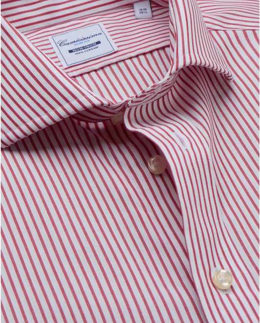 NON IRON crvena muška košulja na pruge
