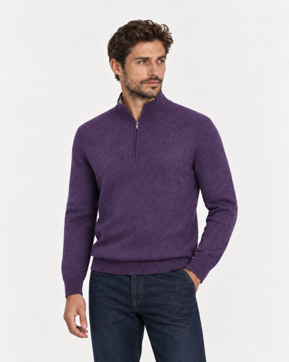 Half Zip  ljubičasti muški džemper