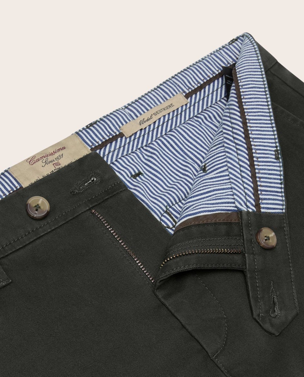 Tamnozelene chino pantalone Sestriere